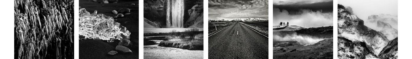 Fotoausstellung Island im Winter: Schwarz-Weiß Kollektion