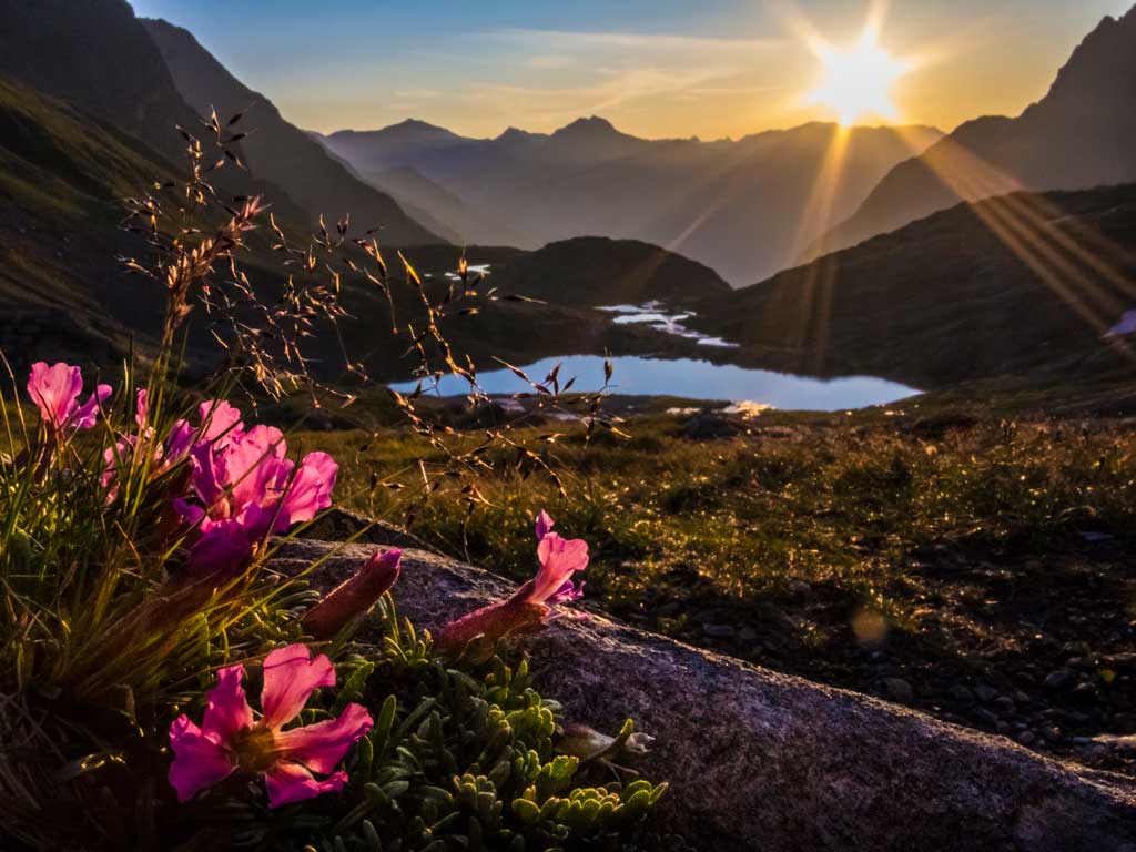 | Sonnenaufgang Alpen Schobergruppe in der Landschaftsbild