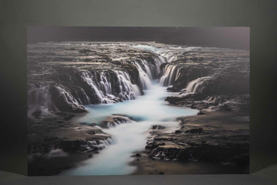 Wandbild Island Bruarfoss gedruckt auf Alu Verbundplatte im Sonderangebot