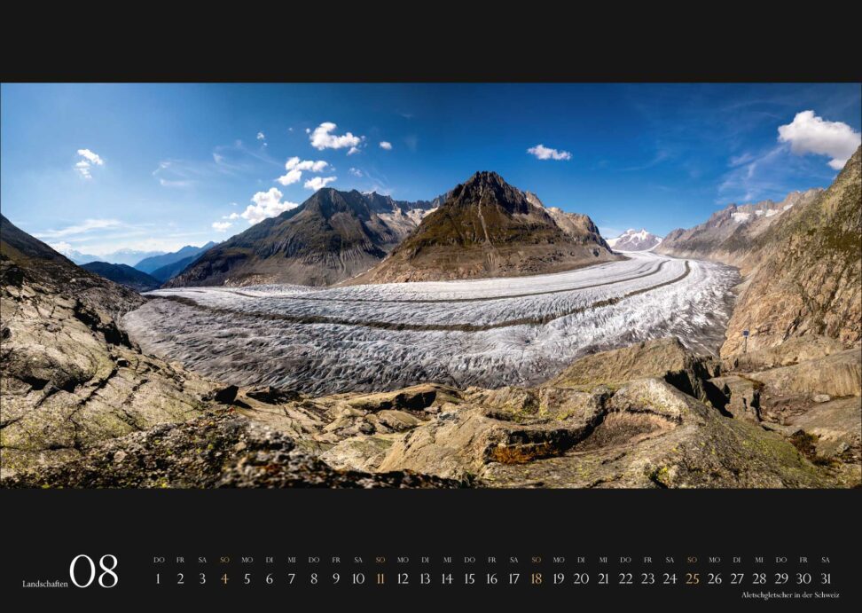 Kalender Europa Landschaft 2024: Alpenpanorama Aletschgletscher