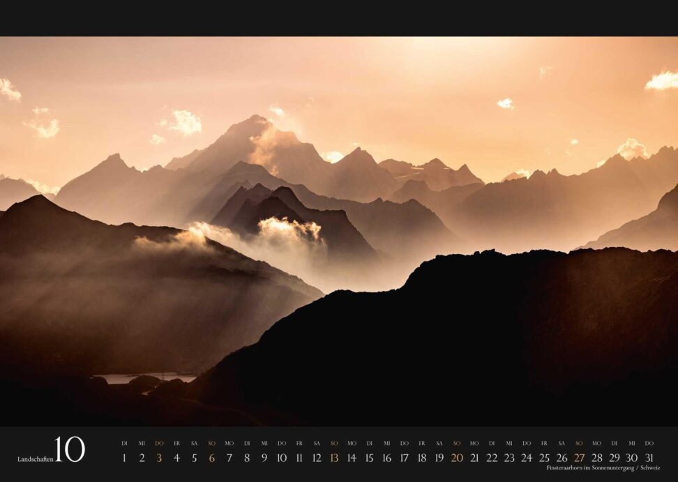 Kalender Europa Landschaft 2024: Alpenpanorama Finsteraarhorn