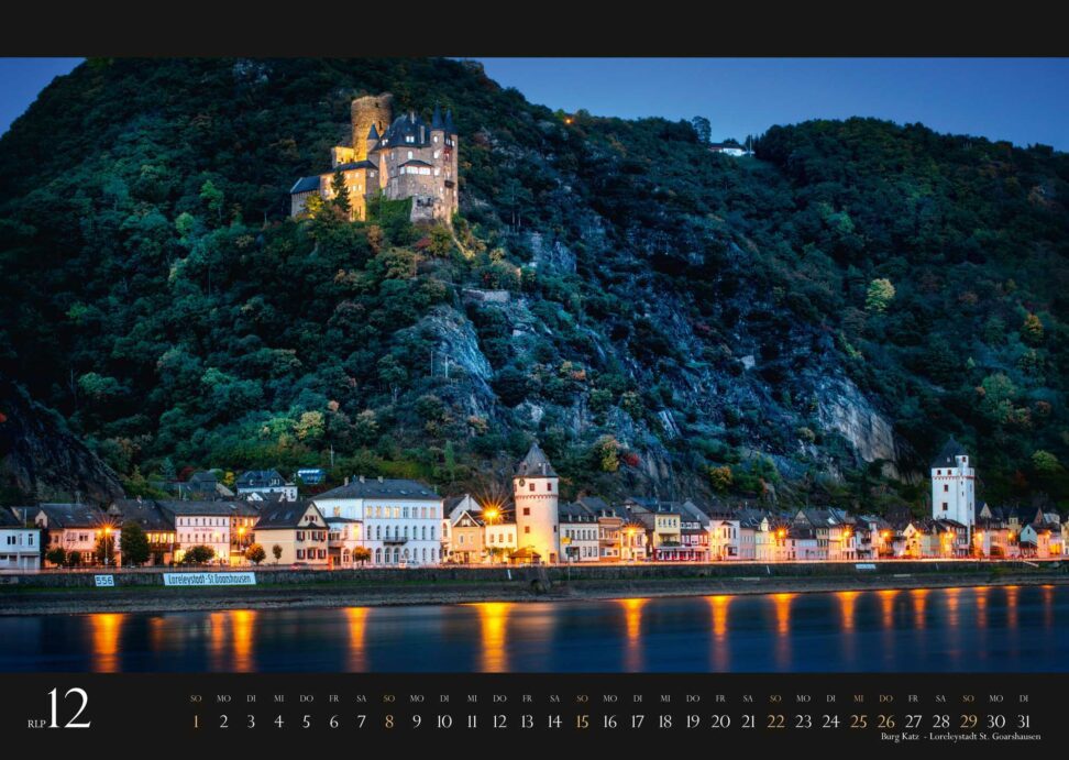 kalender 2024 rlp: Burg Katz Loreley