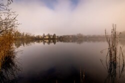 Landschaftsfotografie: Nebel über dem Erlenhofsee in Ransbach-Baumbach
